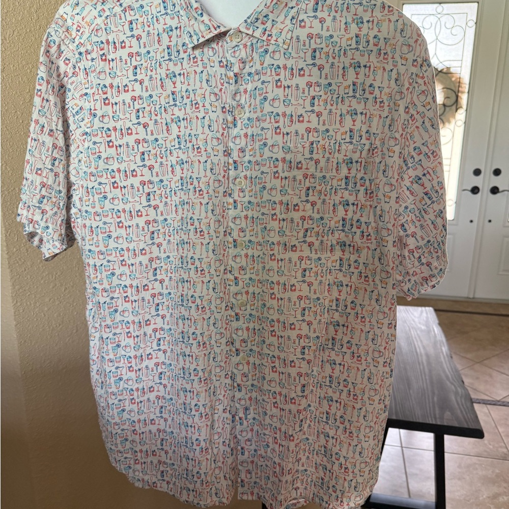 Tommy Bahama White Cocktail Shirt Large button down